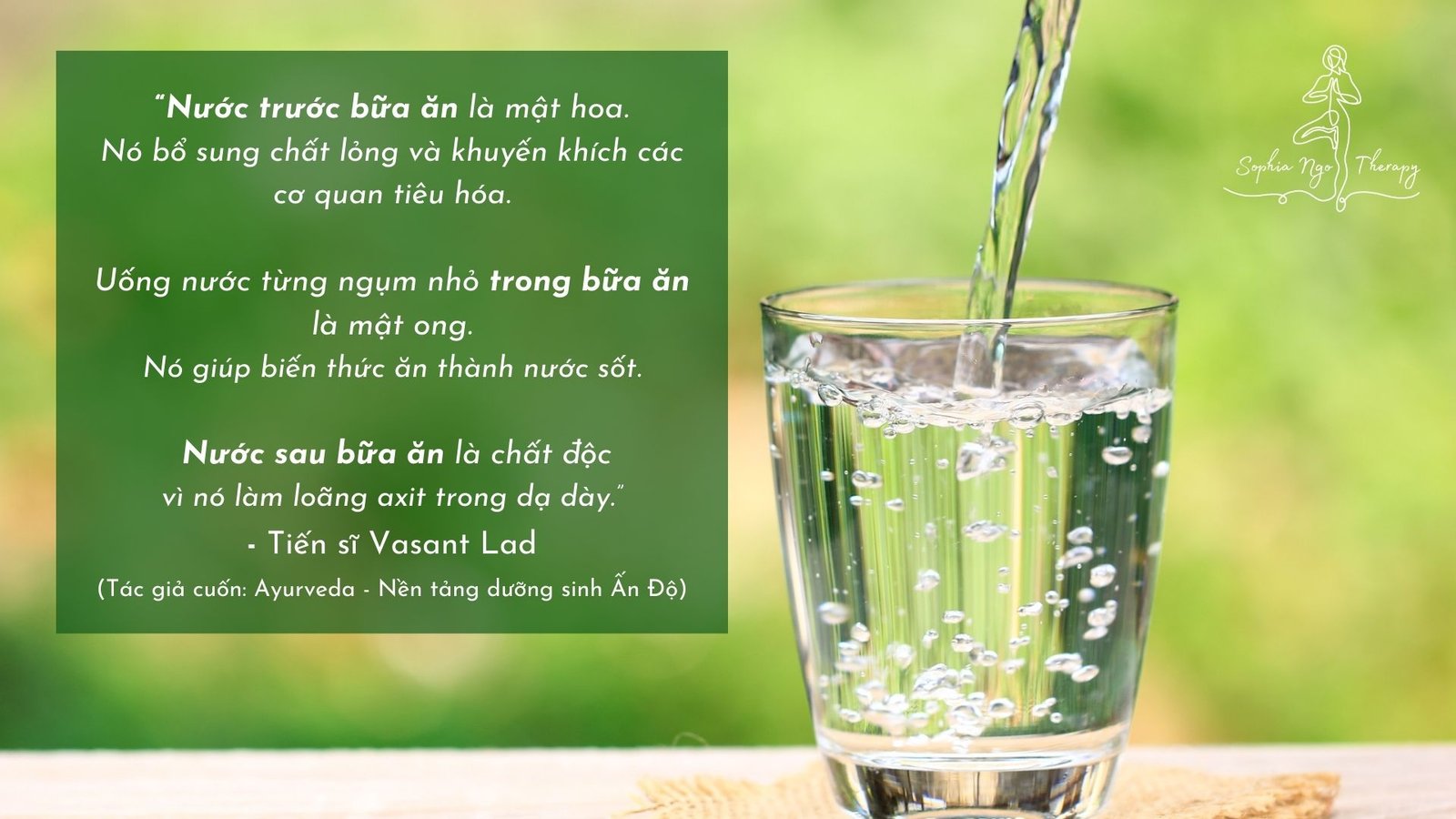 NƯỚC – NHÌN TỪ GÓC TIẾP CẬN CỦA AYURVEDA